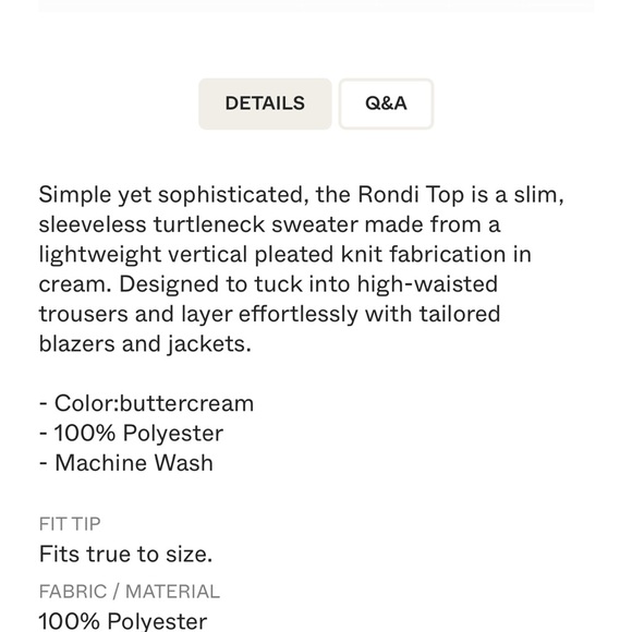 Anine Bing Rondi Top Buttercream Large $175 - Picture 6 of 6